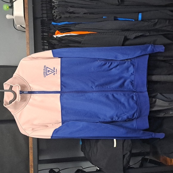 Guess Zip-Up Jacket M Blue Pink - Picture 1 of 4